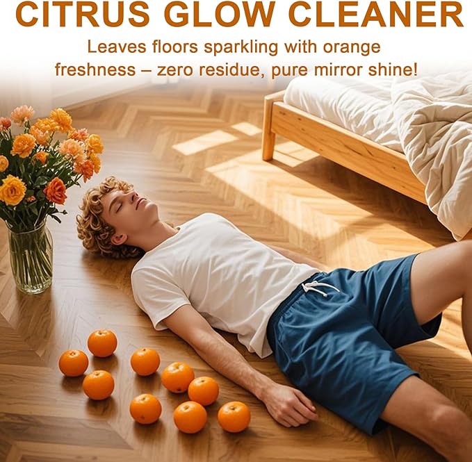 Concentrate Floor Cleaner Solution for Robot Vacuums, Wet Dry Vacuum Cleaner and Steam Mops Compatible with Tineco, Bissell, Dreame, Roborock etc, 29.76 fl oz Makes 46.5 Gallon Solution (Orange)