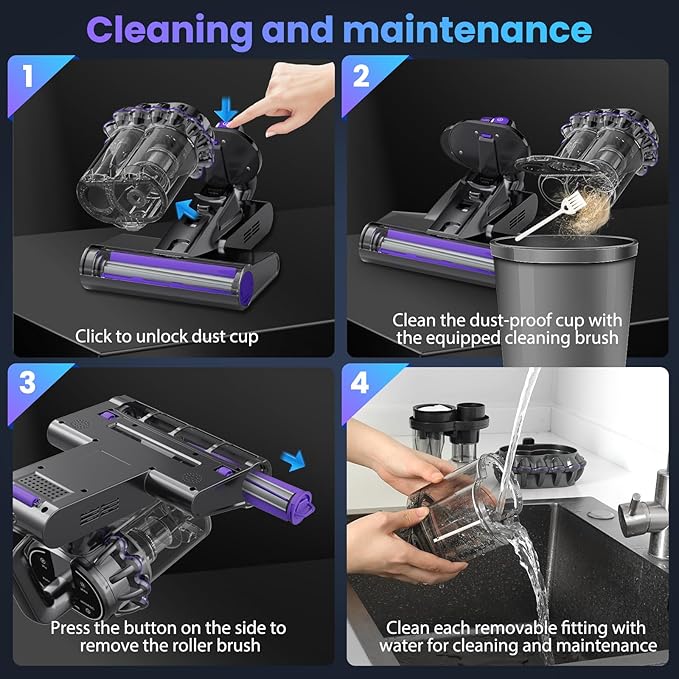 Mattress Vacuum Cleaner, 16Kpa Bed Vacuum Vleaner 253.7nm UV-C Light, 145°F Heat, HEPA Filter & Ultrasonic, Versatile Handheld Vacuums for Bed, Sofa, Couch, Crib (Corded,600W)