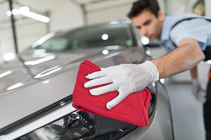 Cotton Shop Towels - Pack of 25 Cleaning Rags 12'' x 14'' - Super Soft and Absorbent Shop Rags for Cleaning House - Multipurpose Towels for Automobiles, Industries, Garage