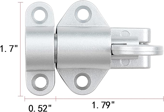 6 Packs Self-Closing Latches，Silver Gray Spring Door Lock，Resilient Bolt Latch Aluminum Alloy Safety Automatic Spring Barrel Slide Door Lock with Screws,Used for Gate,Window and Cabinet etc