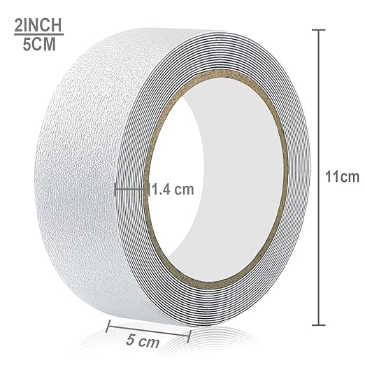 Anti Slip Tape Transparent, More Clear and Comfortable Safety Track Tape (2" Width x 190" Long, Clear)