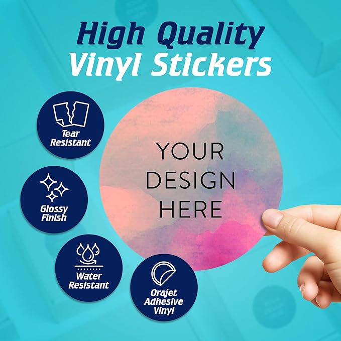 100 Custom Vinyl Stickers - Upload Your own Image, Text, Design, Logo - Personalized Logo Labels for Handmade, Packaging, Bottle, Jars, Candle, Brand Stickers (Rose, 6x6)