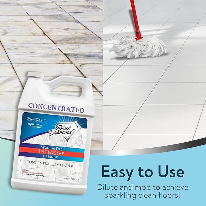 Black Diamond Stoneworks Stone & Tile Intensive Cleaner: Concentrated Deep Cleaner, Marble, Limestone, Travertine, Granite, Slate, Ceramic & Porcelain Tile.