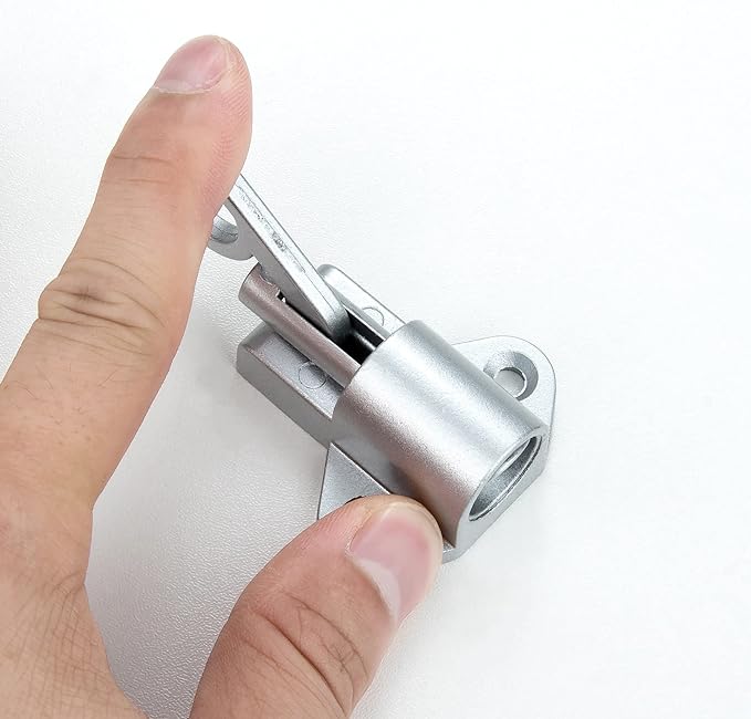 3 Packs Self-Closing Latches，Silver Gray Spring Door Lock，Resilient Bolt Latch Aluminum Alloy Safety Automatic Spring Barrel Slide Door Lock with Screws,Used for Gate,Window and Cabinet etc