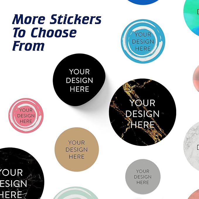 5-1000 Custom Vinyl Stickers - Upload Your own Image, Text, Design, Logo - Personalized Logo Labels for Handmade, Packaging, Bottle, Jars, Candle, Brand Stickers (Black, 2x2)