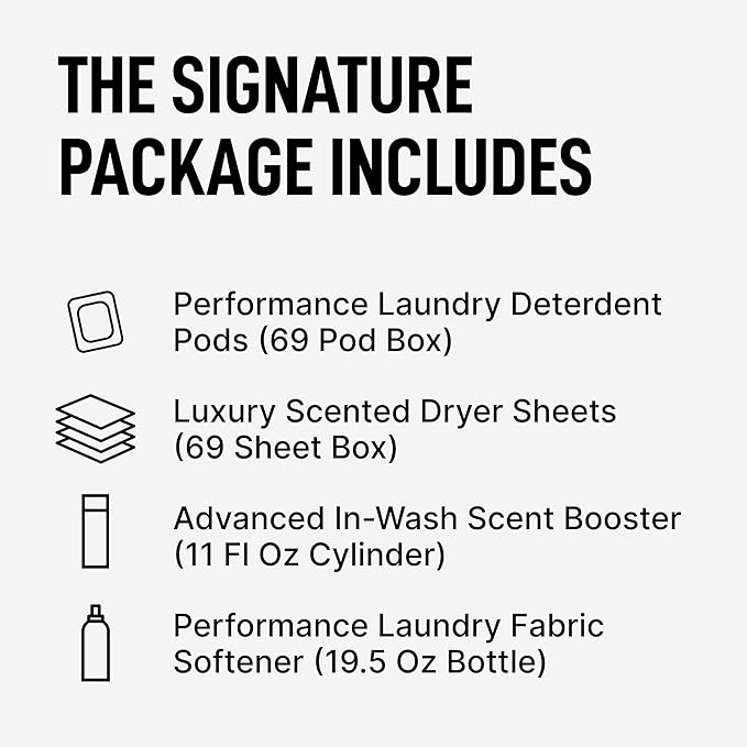 Laundry Sauce - Signature Bundle French Saffron, Scented Laundry Detergent Pods & Scent Booster, Fabric Softener, Dryer Sheets, Fabric Protection, Essential Oils, Long Lasting Luxury Fragrance
