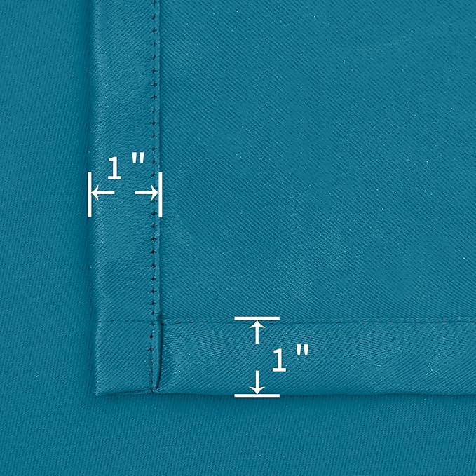 BGment Peacock Blue Blackout Curtains for Kitchen Cafe Window - Short Window Drapes Thermal Insulated Blackout Blinds for Rv Bathroom Privacy, 42 x 40 Inch, 2 Panels