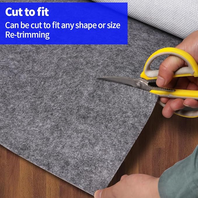 Waterproof Non-Slip 1/4” Extra Thick 10x14 ft Rug Pad for Large Area Rugs Durable Felt Floor Protection pad for All Floors, Suitable for Cutting. Rug Pads Keep Rugs in Place and Provide Cushioning
