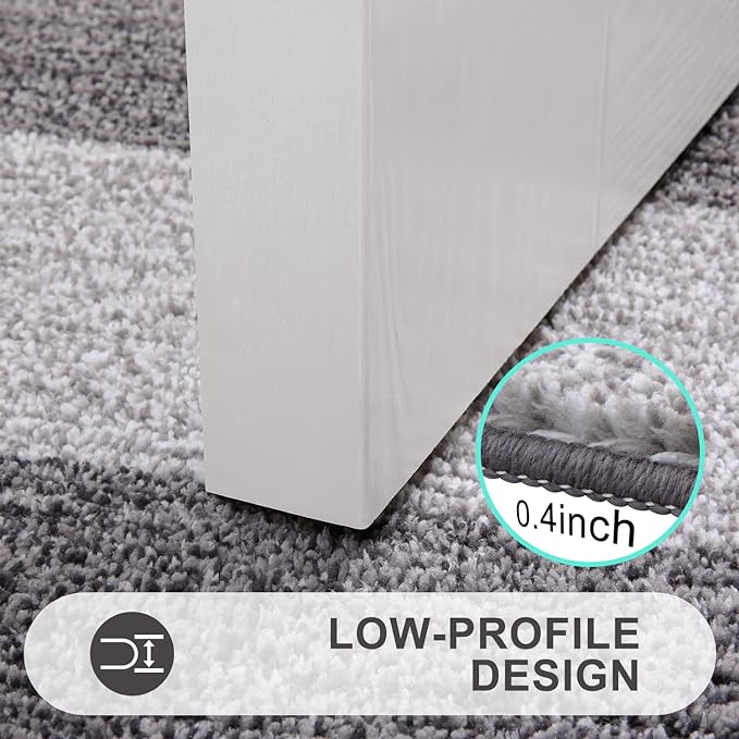 Kitinjoy Indoor Outdoor Door Mat, 40x32 Non-Slip Absorbent Dirt Trapper, Low-Profile Washable Inside Entrance Front Floor Mat, Sturdy Soft Entry Doormats for Entryway, Grey