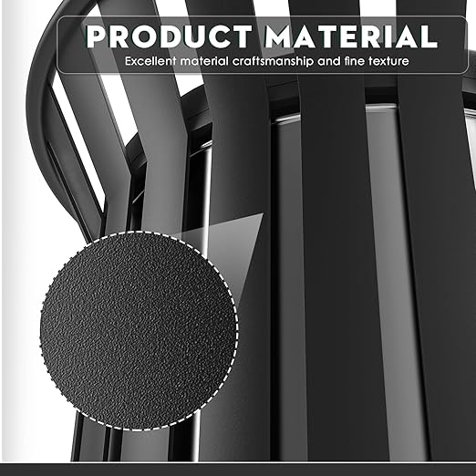 17Gallon Round Large Outdoor Trash Can, Heavy Duty Metal Slatted Garbage Can Outdoor, All Weather Resistant Commercial Garbage Cans, Waste Receptacle in Park, School, Beach, Patio (Black, Large)