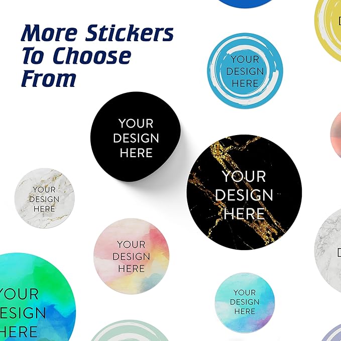 5-1000 Custom Vinyl Stickers - Upload Your own Image, Text, Design, Logo - Personalized Logo Labels for Handmade, Packaging, Bottle, Jars, Candle, Brand Stickers (Black, 1x1)