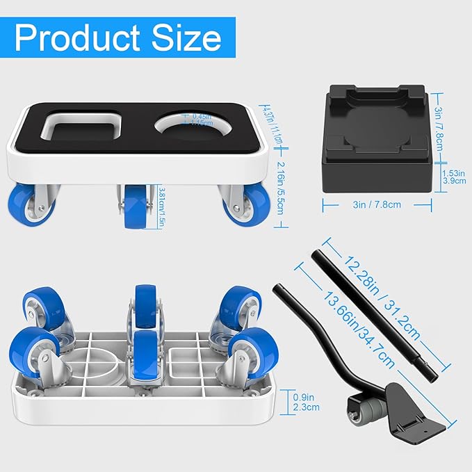 Furniture Dolly with Dual Groove Design: Furniture Sliders with 6 Wheels - for Various Types of Furniture Legs - for Moving Heavy Duty Sofa Bed - Load Capacity Up to 950lb