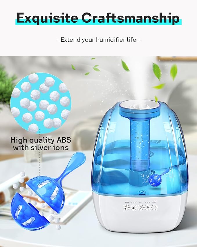 Leemone Humidifier Cleaner 12 Pack, Demineralization Cleaning Ball, Works in All humidifiers and Fish Tanks, Purifies Water, Prevents Hard Water Build-Up, Reduces Scale