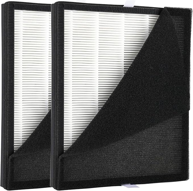 2 Packs KJ190L Replacement Filter with Washable Filter Compatible with MOOKA® H13 HEPA Filter Pet Air Purifier, Upgraded Activated Carbon Filter,Removes pet Hair Odors