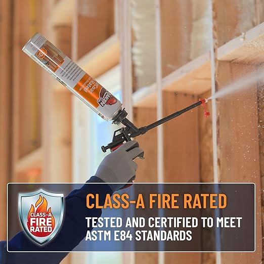 Kraken Bond Fastcoat Fire Rated Spray Foam Insulation Kit Closed Cell in a Can 40 sq ft (2x27.1 oz.) (R-Value 11.32 / 2in) - Spray Foam for Garage Door, Attic, Wall Gun & Cleaner Not Included, 2 Pack