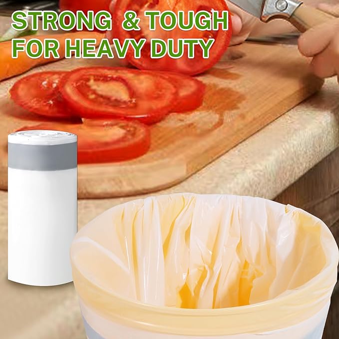 10 Gallon Trash Bags Drawstring, 1 Mil Thick White Garbage Bag for Office Kitchen, 75 Count