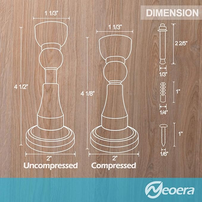 Neoera Magnetic Door Stopper, Updated Hydraulic Shock Absorbent Technology, Soft-Catch Magnetic Hold, Premium 304 Stainless Steel, Anti-Rust, Heavy Duty for Various Door Types, Wall Mount 4Pack