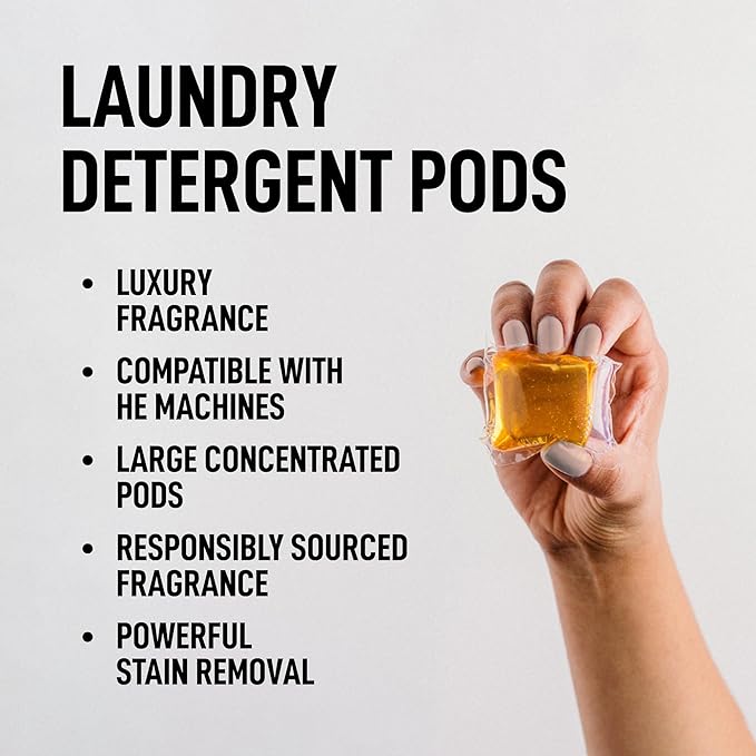 Laundry Sauce - Luxury Scented Laundry Detergent Pods & Scent Booster Bundle (Australian Sandalwood), Premium Laundry Washing Pods with High-End, Sophisticated Fragrances, Dye Free & HE Compatible