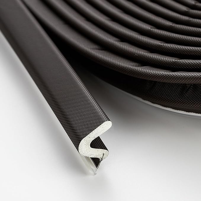 Weather Stripping Door Seal Strip - Soundproof Q-Shaped Foam for Exterior Door Frame, Large Gap Seal, Noise Cancelling, Easy to Install (Brown, 60FT)