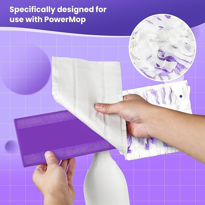 40 Pack Power Mop Pad Refills for Swiffer Power Mop Refills Pads Multi-Surface, Disposable PowerMop Refills Pads Replacement Spray Mopping Kit for Floor Cleaning