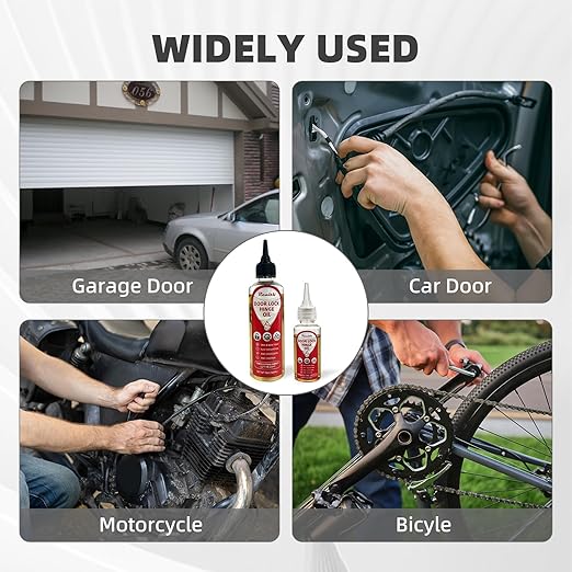 Realth Garage Door Lubricant -Lock Lubricant Keyhole, Great for Squeaky Hinges,Chains, Long-Lasting, Non-Toxic, Rust-Resistant Liquid Wrench with Precision Oiler Needle(100ml)