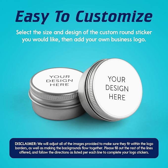 100 Custom Vinyl Stickers - Upload Your own Image, Text, Design, Logo - Personalized Logo Labels for Handmade, Packaging, Bottle, Jars, Candle, Brand Stickers (White, 5x5)
