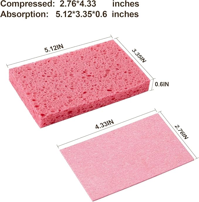 JOYMOOP Dish Sponge Scrubber, Cellulose Sponges Kitchen for Non-Scratch Washing Dishes, Household Cleaning Scrub Natural Sponge, Pack of 36 Colorful Sponges