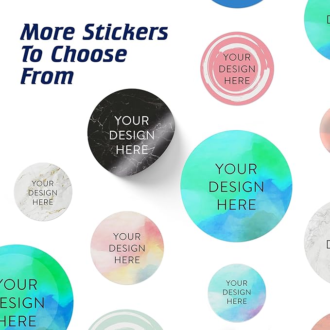 100 Custom Vinyl Stickers - Upload Your own Image, Text, Design, Logo - Personalized Logo Labels for Handmade, Packaging, Bottle, Jars, Candle, Brand Stickers (Blue Green, 6x6)