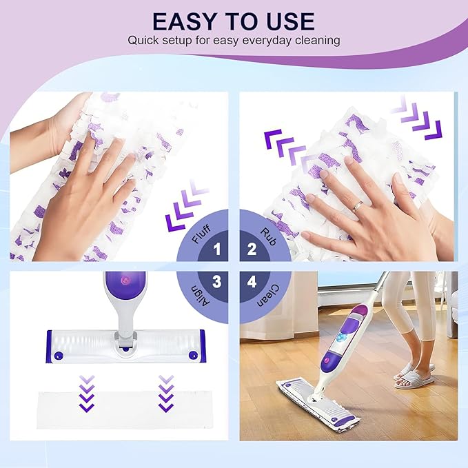 25 Pcs 5X Cleaning Power Mop Refills for Swiffer Power Mop, Unscented 14-Layer Thickened Disposable Mopping Pad Refills, for All Finished Floors
