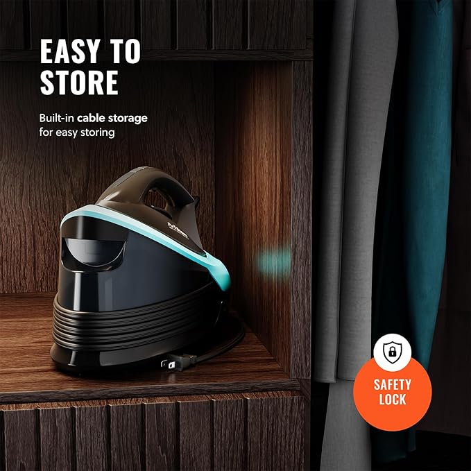 Pursteam Steam Station Max Ceramic Soleplate Steam Iron for Clothes 1500W, 50.7oz Removable Water Tank, Fast Heat Up Self-Clean, Auto Shut-Off, Professional Iron Steamer for Ironing