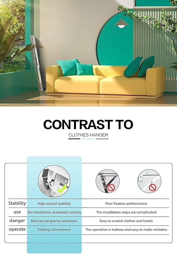 Clothes Drying Racks 81.5-83 Inches Folding Outdoor Indoor Drying Rack Clothing Collapsible Foldable Laundry Drying Rack Heavy Duty Stainless Steel Clothesline 20 Hooks 12 Clips (81.5'')