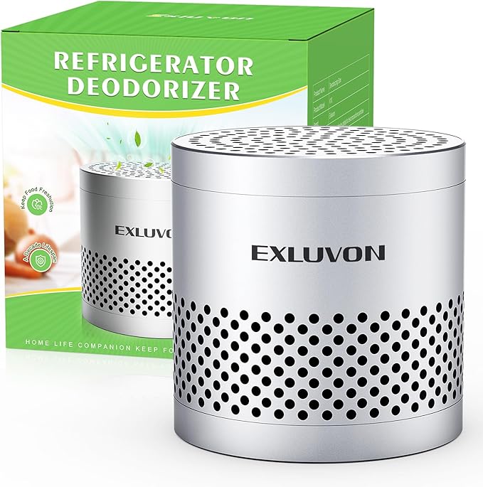 Fridge Deodorizer, Lasts for 10 Years Refrigerator Deodorizer Odor Eliminator,Travel Size Air Purifiers, More Effective Than Baking Soda Bamboo Charcoal Air Purifying Bag, Silver