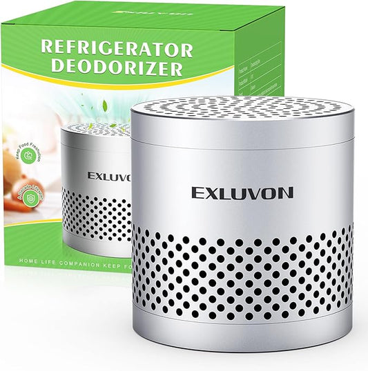 Fridge Deodorizer, Lasts for 10 Years Refrigerator Deodorizer Odor Eliminator,Travel Size Air Purifiers, More Effective Than Baking Soda Bamboo Charcoal Air Purifying Bag, Silver