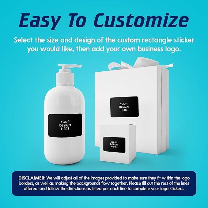 5-1000 Custom Vinyl Stickers - Upload Your own Image, Text, Design, Logo - Personalized Logo Labels for Handmade, Packaging, Bottle, Jars, Candle, Brand Stickers (Black, 3x2)