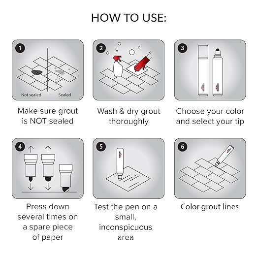 X-Protector Water Based Grout Marker - 2 PCS with 8 Tips, Cream