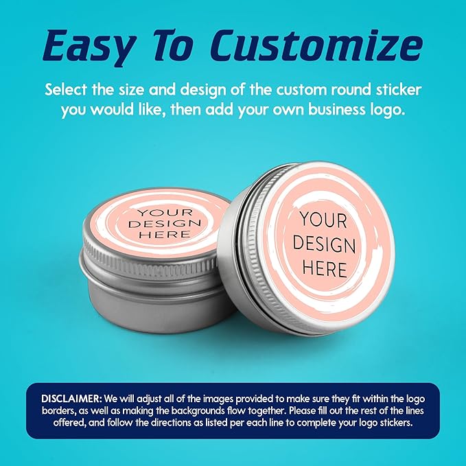 100 Custom Vinyl Stickers - Upload Your own Image, Text, Design, Logo - Personalized Logo Labels for Handmade, Packaging, Bottle, Jars, Candle, Brand Stickers (Peach, 2x2)