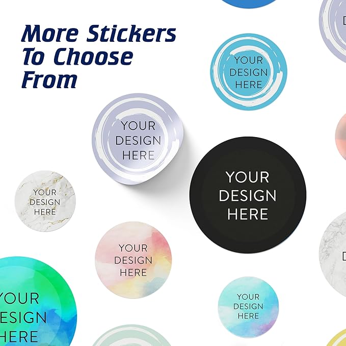 100 Custom Vinyl Stickers - Upload Your own Image, Text, Design, Logo - Personalized Logo Labels for Handmade, Packaging, Bottle, Jars, Candle, Brand Stickers (Lavender Swirls, 1x1)