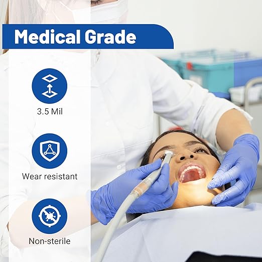 JMU Nitrile Gloves Small Bulk 2000 Count, 3.5 Mil Disposable Gloves Latex-Free, Violet Blue