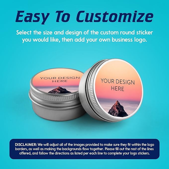 100 Custom Vinyl Stickers - Upload Your own Image, Text, Design, Logo - Personalized Logo Labels for Handmade, Packaging, Bottle, Jars, Candle, Brand Stickers (Mountain, 4x4)