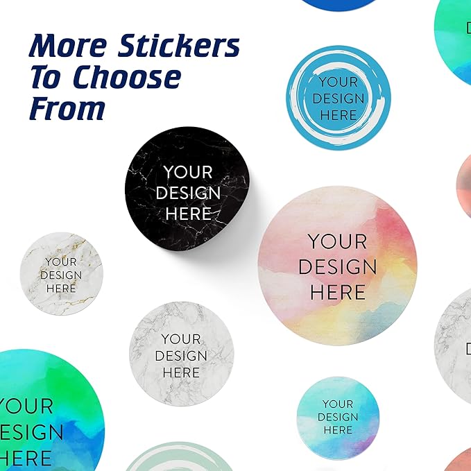 100 Custom Vinyl Stickers - Upload Your own Image, Text, Design, Logo - Personalized Logo Labels for Handmade, Packaging, Bottle, Jars, Candle, Brand Stickers (Watercolor, 4x4)
