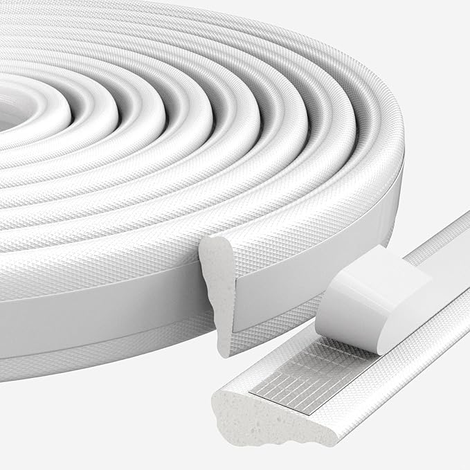 3 Pack*16.4 Ft Weather Stripping Seal Strip for Doors,Soundproofing Window Insulation Draft Stopper for Winter, Selfadhesive Foam Weather Strip for Door Frame,Door Gap Filler Noise Blocker(White)