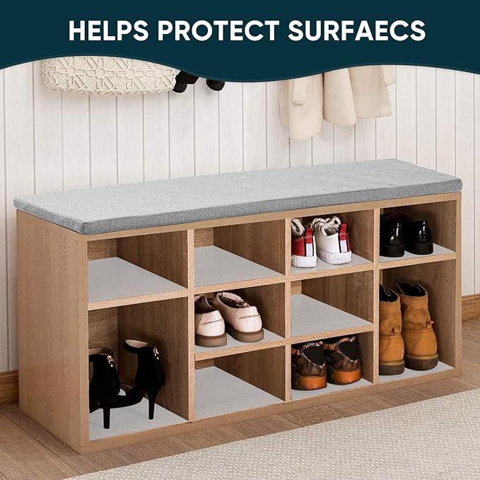 Shelf Liners for Kitchen Cabinets Non-Adhesive & Washable,Non Slip Cabinet Liners for Shelves Waterproof & Oil Proof,Clear Plastic Drawer Liner,Easy to Cut & Food-Grade EVA 12'' x 20' x 4 Rolls CT-122