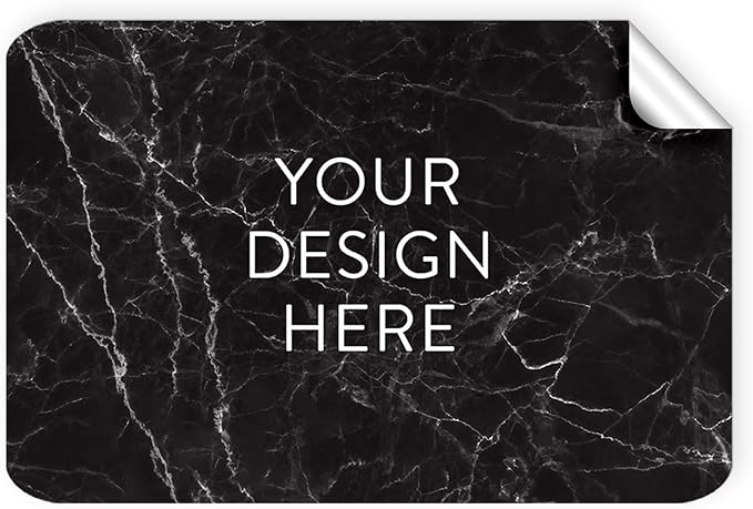 100 Custom Vinyl Stickers - Upload Your own Image, Text, Design, Logo - Personalized Logo Labels for Handmade, Packaging, Bottle, Jars, Candle, Brand Stickers (Black Marble, 3x2)