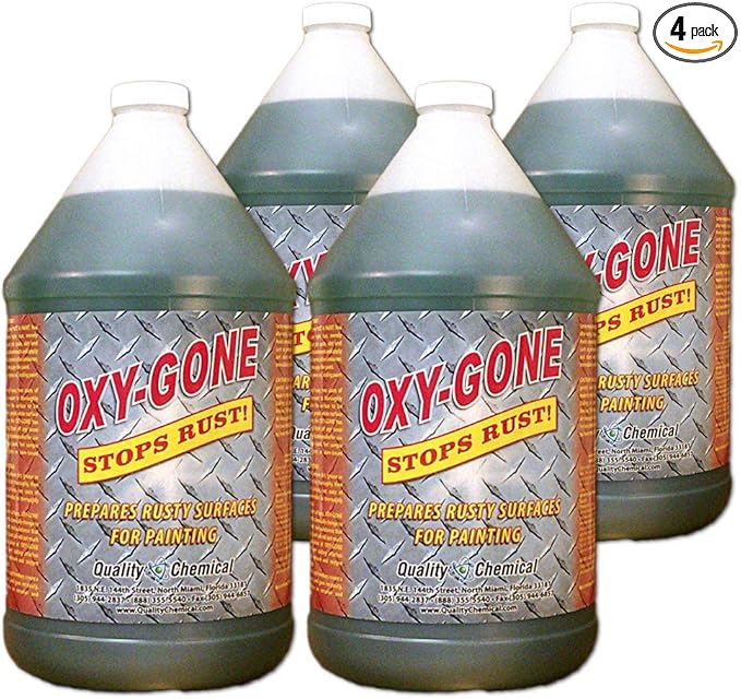 Quality Chemical Oxy-Gone Rust Remover and Metal Treatment - Rust Reformer, Rust Remover, Metal Rust Remover, Rust Neutralizer for Metal, Rust Converter, Remover, Rust Remover - 128 oz (Pack of 4)