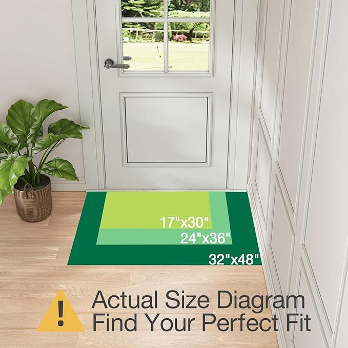LUMI Indoor Door Mat 24"x36", Ultra Thin Low Profile Non-Slip Doormat for Home Entrance, Absorbent & Stain-Resistant Welcome Mats, Washable Entryway Mat for Front Door, Patio, Porch, Camel
