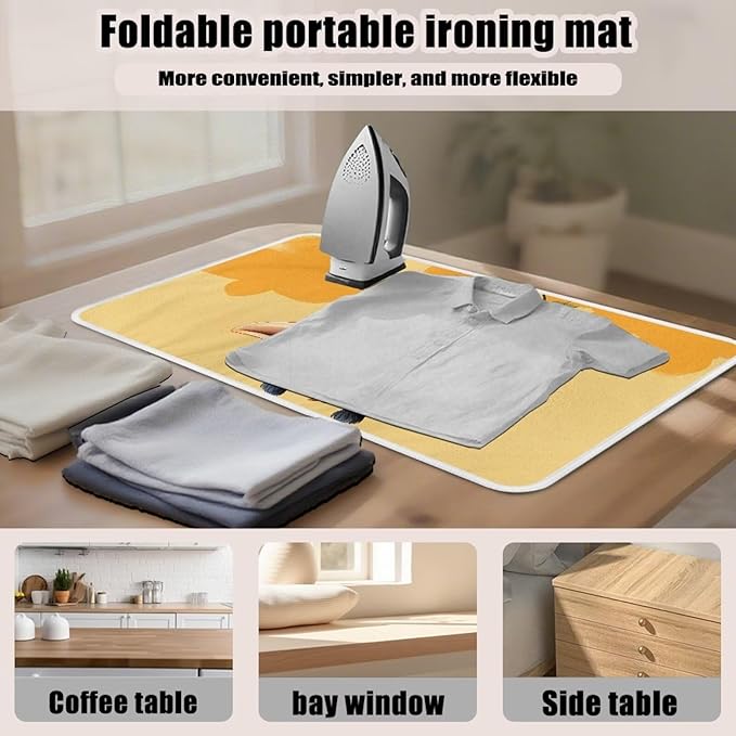Funny Ironing Mat Portable Giraffe Ironing Pad for Steam Pressing on Tabletop or Bed,Heat Resistant Portable Quilting & Travel Blanket Ironing Board Alternative Cover