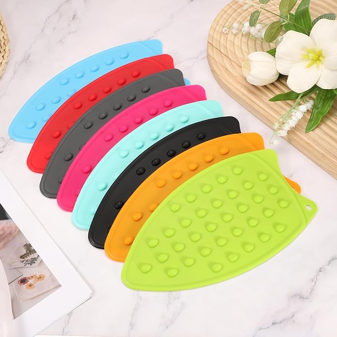 PATIKIL Silicone Iron Rest Pad, Multipurpose Hot Heat Resistant Iron Rest Plate Protective Pad for Ironing Board Hot Resistant Steamer Steam Compact Mat, Red