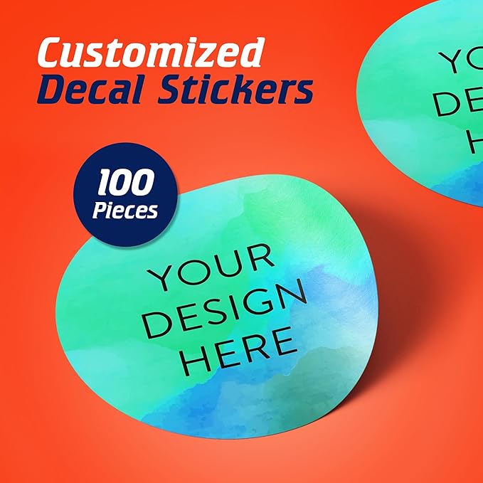 100 Custom Vinyl Stickers - Upload Your own Image, Text, Design, Logo - Personalized Logo Labels for Handmade, Packaging, Bottle, Jars, Candle, Brand Stickers (Peach, 4x4)