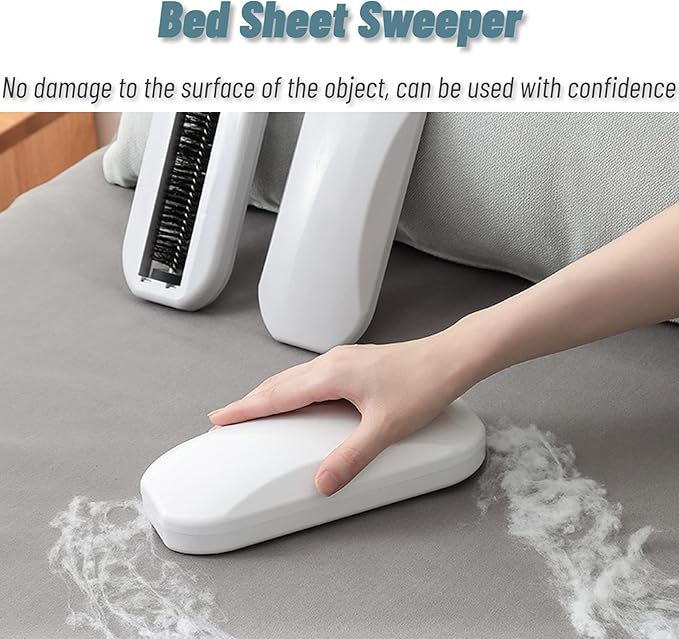 Handheld Crumb Sweeper, Carpet Sweeper Cleaner with Garbage Collection Nutshell Soft Debris Collector, Reusable Table Sweeper for Table, Mat, Bed Sheets, Sofas
