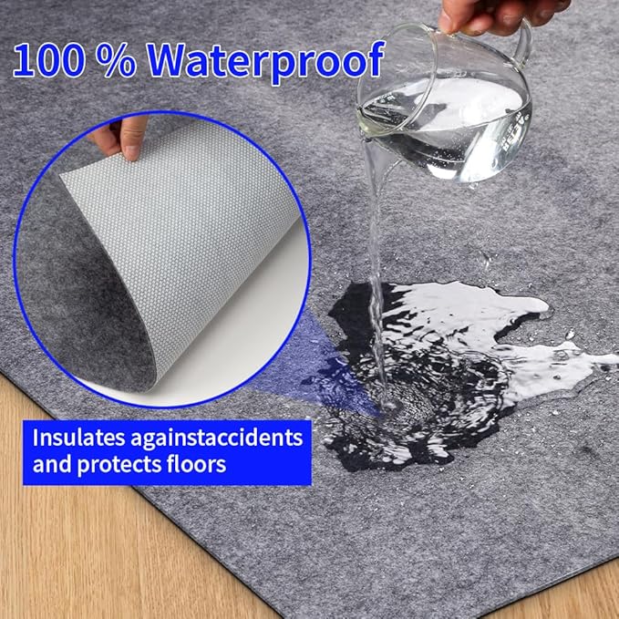 100% Waterproof Non-Slip Rug Pad 3x5 for Large Area Rugs Durable Felt Floor Protection pad for All Floors, Suitable for Cutting. Rug Pads Keep Rugs in Place and Provide Cushioning